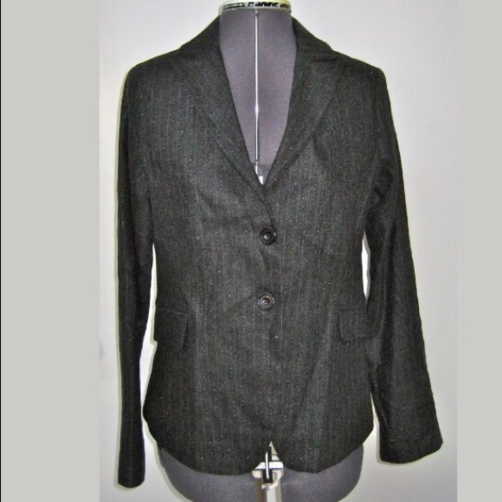 NEW JOE'S JEANS LADIES WOOL BLEND BLAZER JACKET GRAY BLUE STRIPE SPARKLE S NWOT
